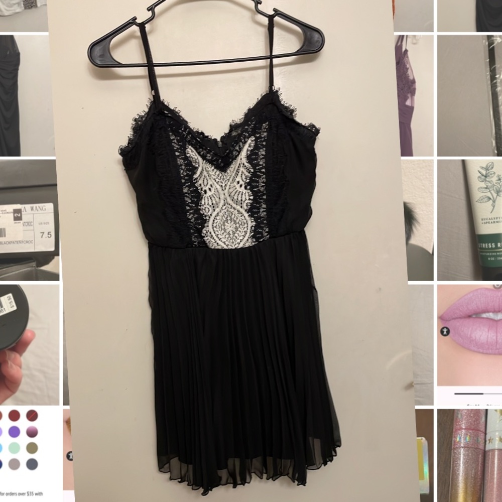Mid length black dress